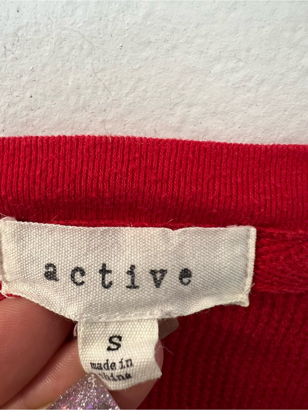 Active Red Long Sleeve Ribbed Henley Tee - Picture 2 of 2